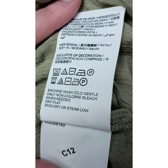 prAna Fernie Jumpsuit Womens XL Wide Leg Green Modal Gauze Crinkle Fabric - Picture 8 of 8